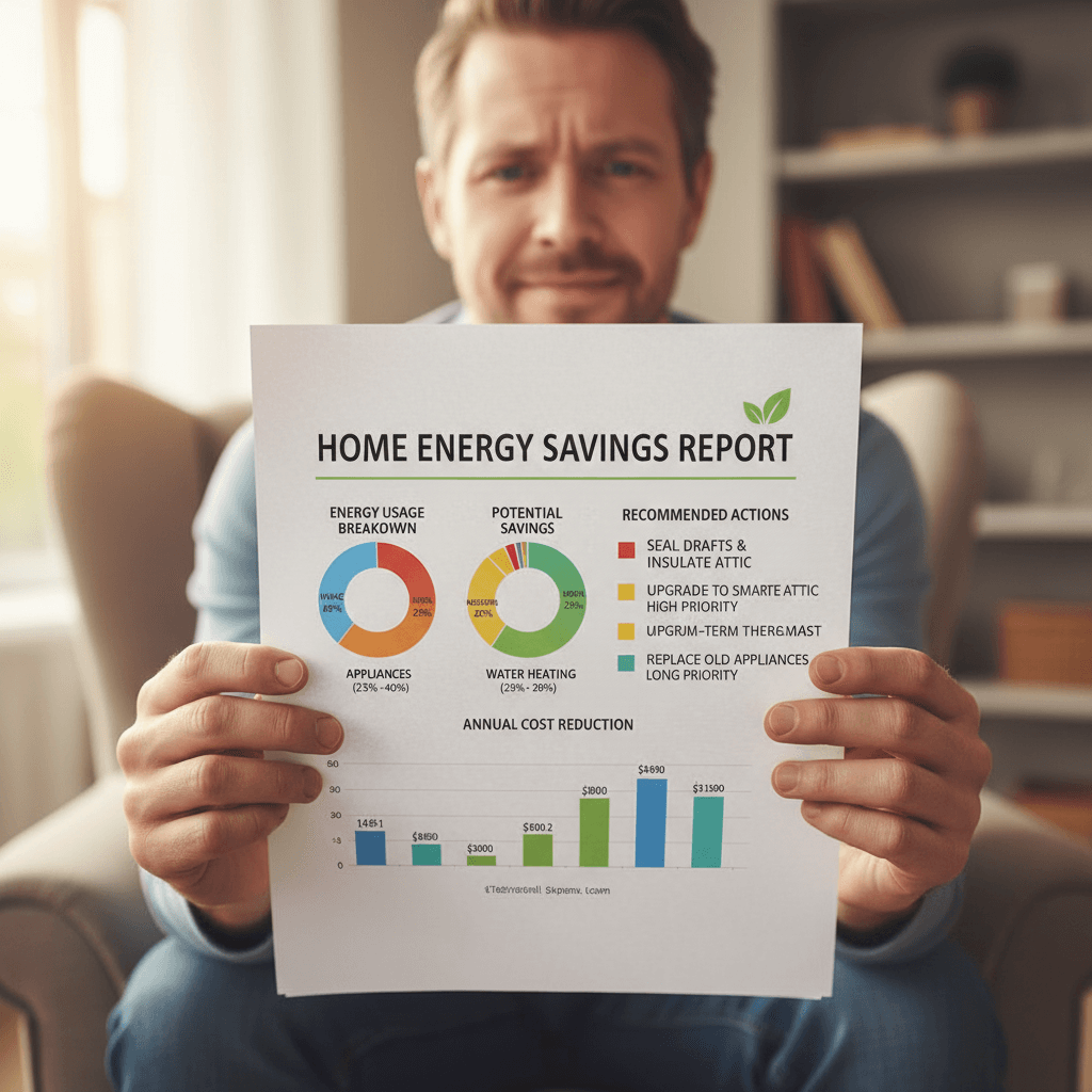 Clear energy audit report in homeowner's hands